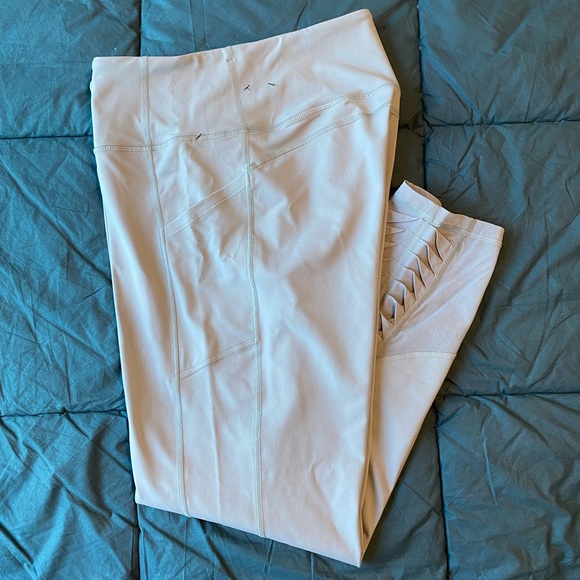 VSX Victorias Secret Sport Knockout Leggings Tight 7/8 length XL Mesh Panel Gray - Picture 5 of 6